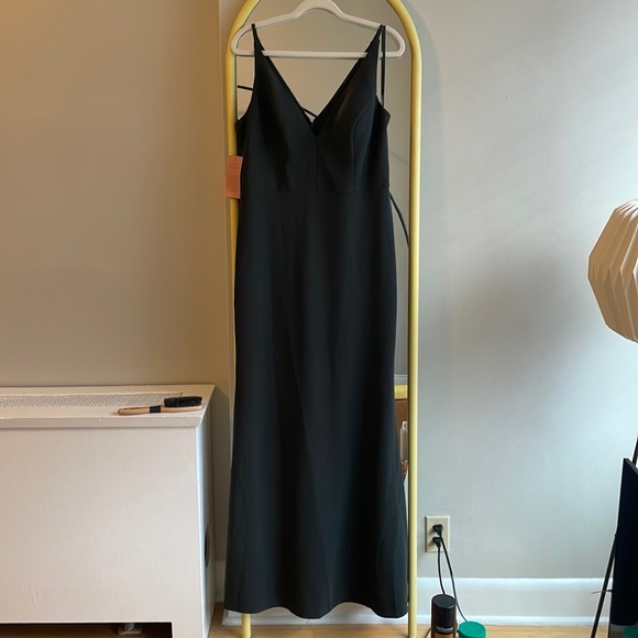 BHLDN Tatum Bridesmaid Dress - Emerald Green - Picture 2 of 5